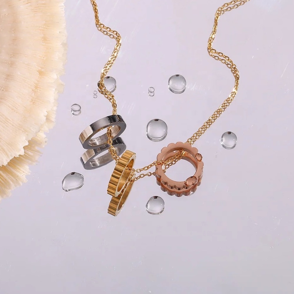 New Trending 18K Gold Hoop Pendant Necklace, nice Necklace, cute Necklace - Picture 6 of 7